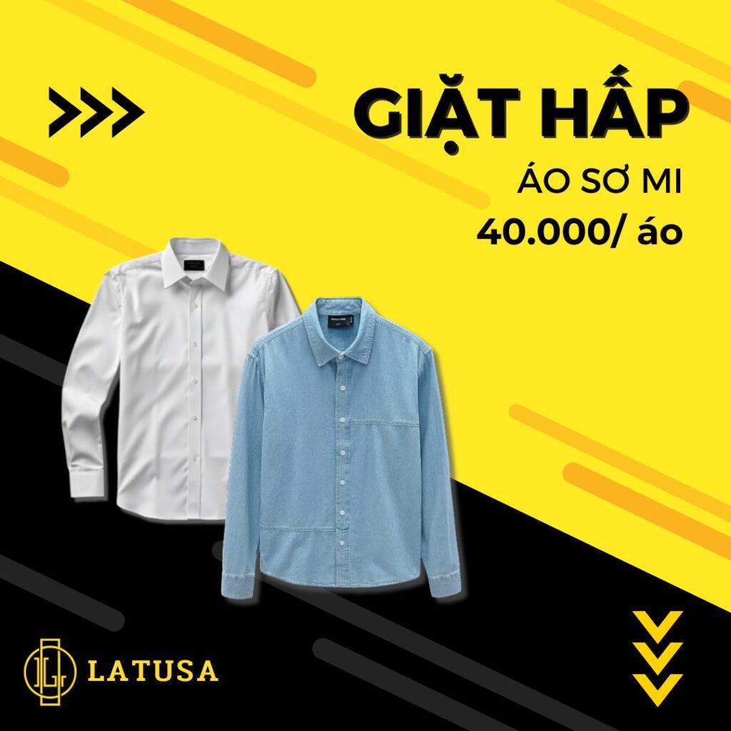 Quy trình 4 bước chuyên nghiệp, giao nhận tận nơi, đảm bảo quần áo luôn hoàn hảo với Latusa.