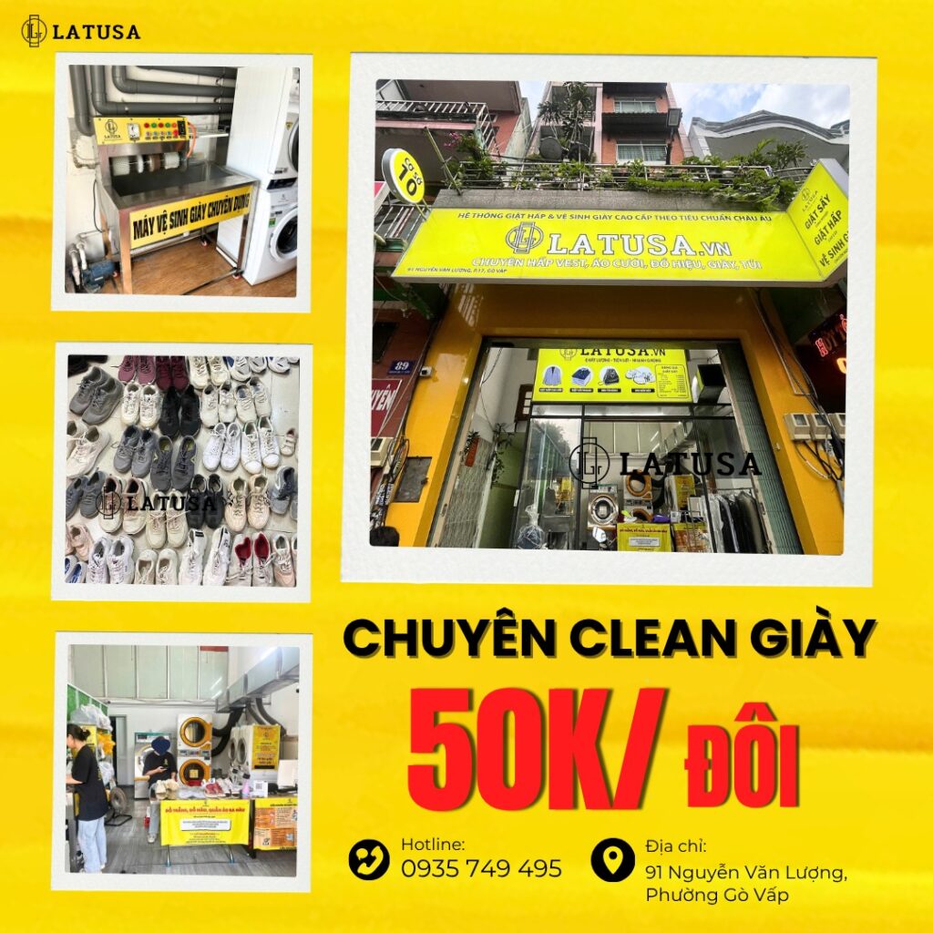 Giày bẩn hay ám mùi? Mang đến Latusa làm mới ngay chỉ 50.000đ/đôi (giá gốc 90.000đ)!