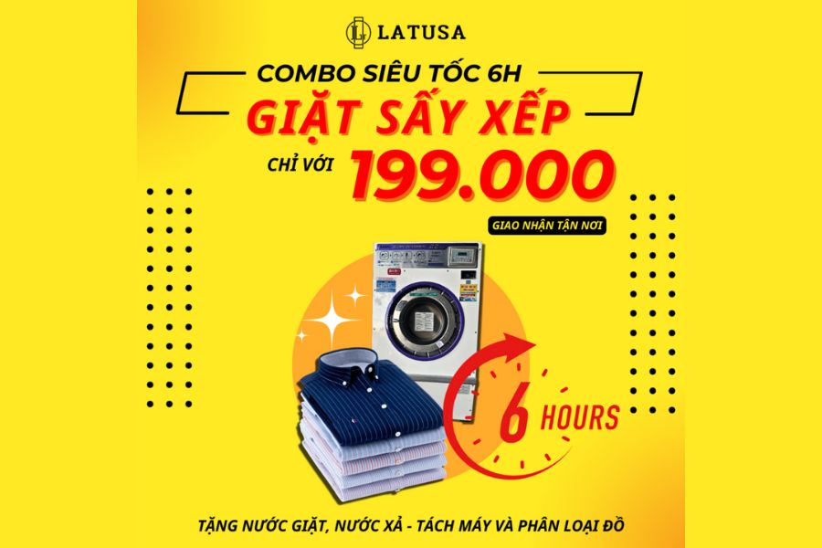 Giá giặt sấy Quận 1 tại Latusa phụ thuộc vào số kg, chất liệu quần áo